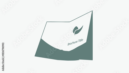 Minimalist business brochure or presentation folder template icon. Modern corporate document design concept vector graphic.