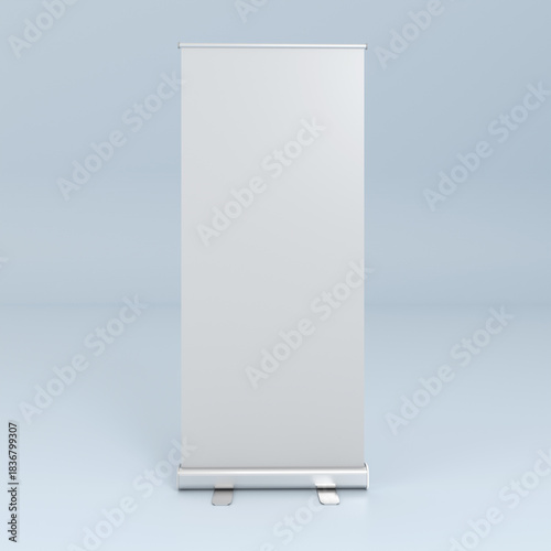 Roll up standee display banner 3d mockup for business presentation
