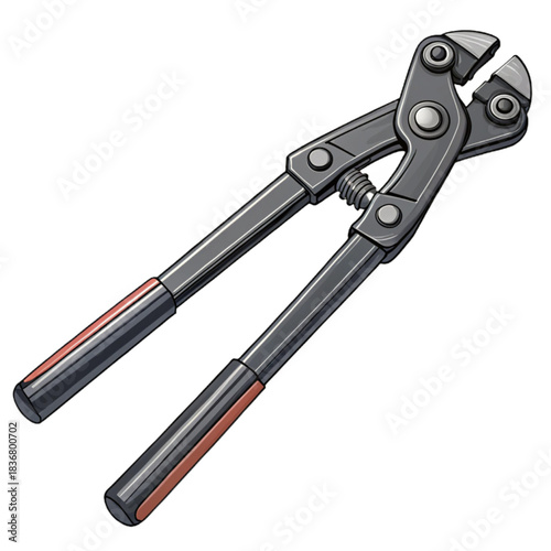 Durable bolt cutter construction tool ready for any job requiring cutting power, ideal for construction, hardware repair and industrial applications.