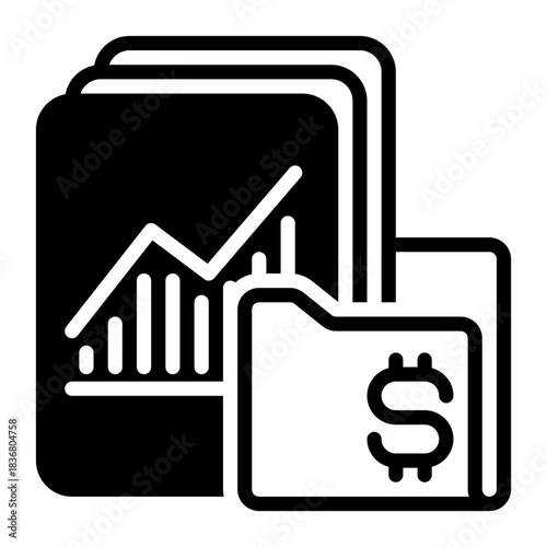 Invest icon, glyph icon style