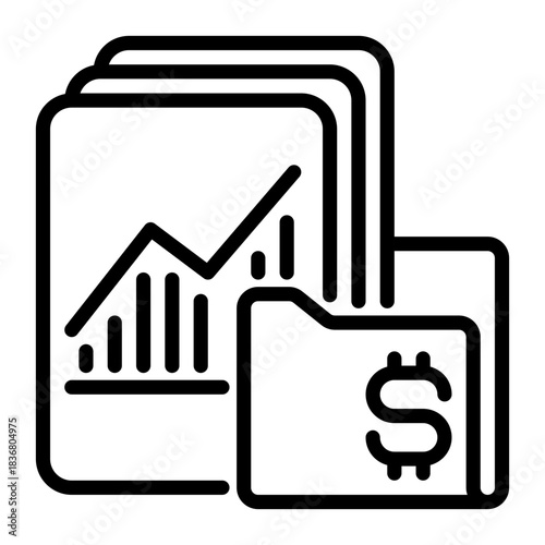 Invest icon, line icon style