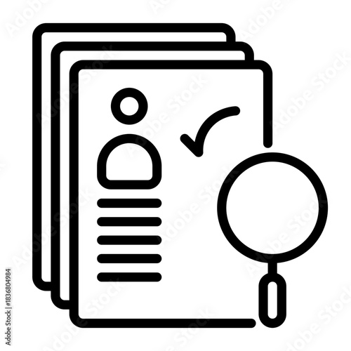 resume icon, line icon style