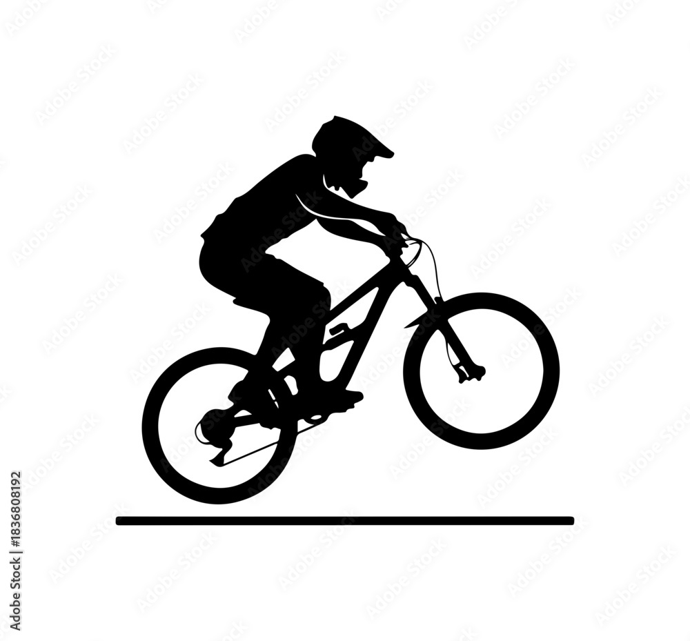 Obraz premium Silhouette of a biker on a bike