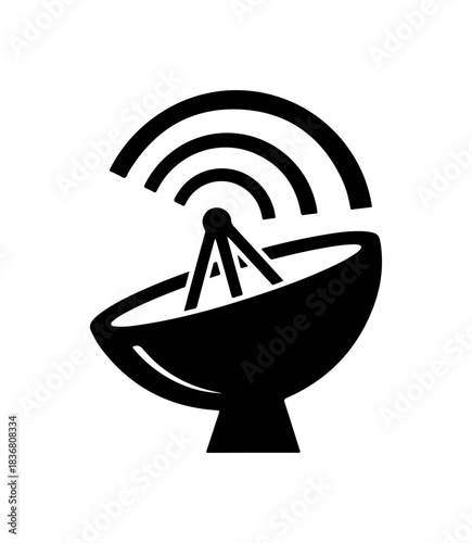 Silhouette of a satellite dish