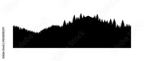 Silhouette of trees on a hill