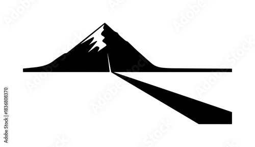 Mountain peak and path graphic