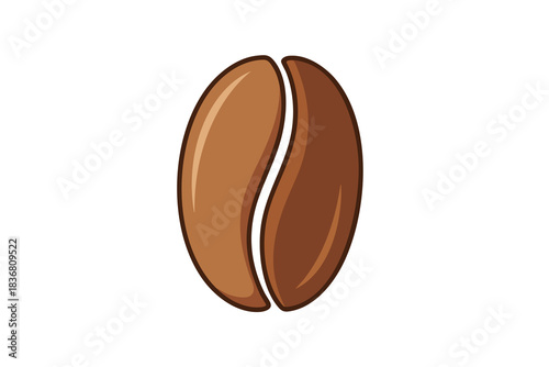 Single Coffee Bean Illustration
