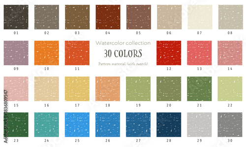 シンプルクレヨンタッチパターン30色セット(シンプルな質感でデータが軽量なタイプ。ａｉデータにスウォッチ登録あり。シームレスで使える）