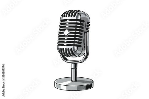 Vintage Microphone Illustration
