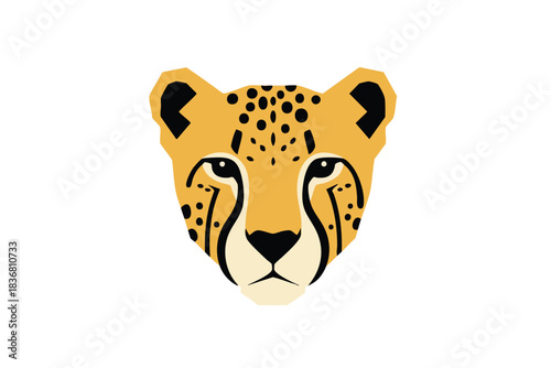 Vector Illustration of a Cheetah s Face