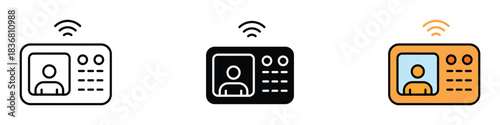Intercom icon vector. Wireless entry system and ID card symbol. vector illustration.