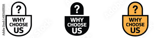 Why Choose Us icon vector. Selection, Advantage symbol. vector illustration.