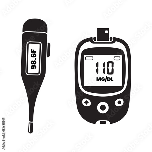 digital thermometer vector illustration