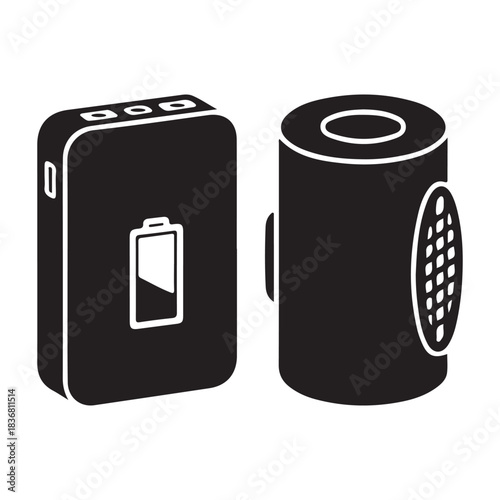 vector illustration of a set of four metal cans