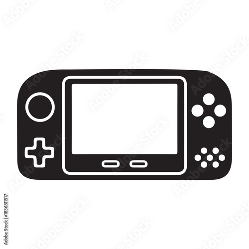 Black silhouette of a portable gaming console