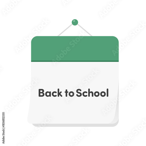 Back to Schoolの文字入りのカレンダーのアイコン - 新学期や始業式、休み明けのイメージ