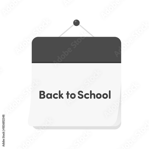 Back to Schoolの文字入りのカレンダーのアイコン - 新学期や始業式、休み明けのイメージ