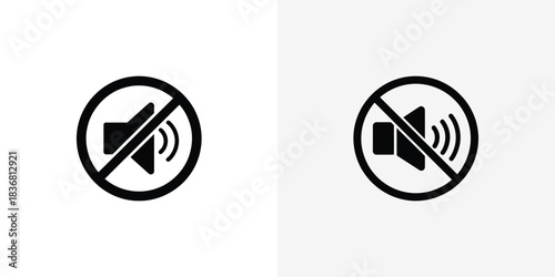 A speaker icon crossed by a diagonal line signifying mute or no audio is displayed on a subtle light gray background