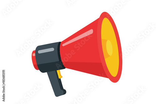 Red Megaphone Illustration for Announcements and Promotions