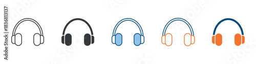 Headphone Icon Set Multiple Style Collection 