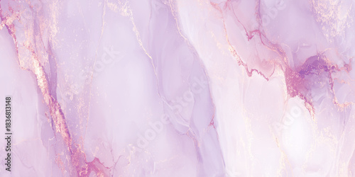 Abstract purple marble texture with gold veins alcohol ink luxury background elegant soft lavender and purple tones blended.