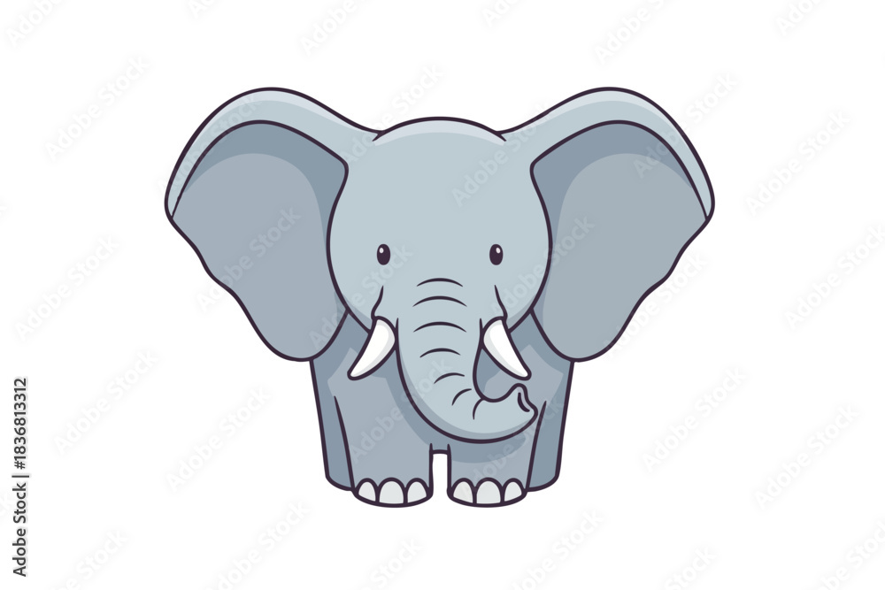 Fototapeta premium Cute Cartoon Elephant Illustration