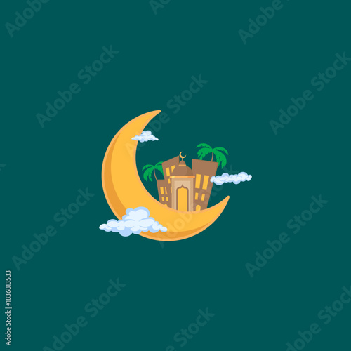 islamic icons set of vector design