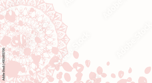 Delicate Pink Mandala with Falling Petals.