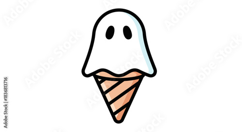 Ghostly Ice Cream Cone: A Spooky and Sweet Treat.