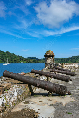 Portobelo, Panama - December 6, 2025: Ruins of Fort Santiago in Portobelo, Panama.