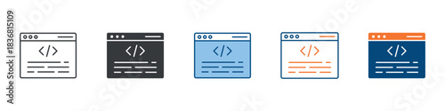 Programming Icon Set Multiple Style Collection 