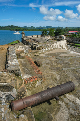 Portobelo, Panama - December 6, 2025: Ruins of Fort Santiago in Portobelo, Panama.