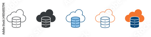 Database Icon Set Multiple Style Collection 