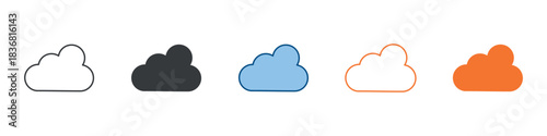 Cloud Icon Set Multiple Style Collection 