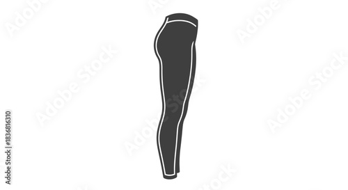 Black Leggings with White Side Stripes Sportswear Illustration.