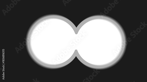 Realistic view through the binoculars illustration on transparent background