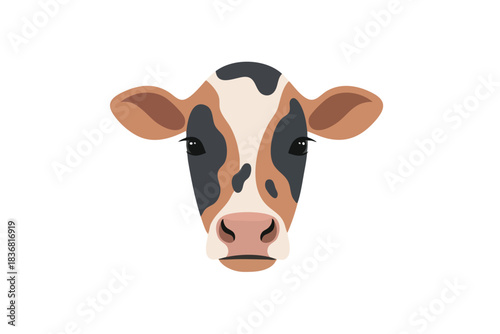 Cartoon Cow Head Illustration