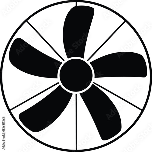 Vintage electric fan vector illustration household appliance for cooling air