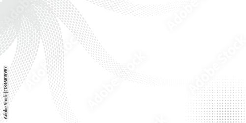 Dot white gray wave light technology texture background. abstract vector modern.
