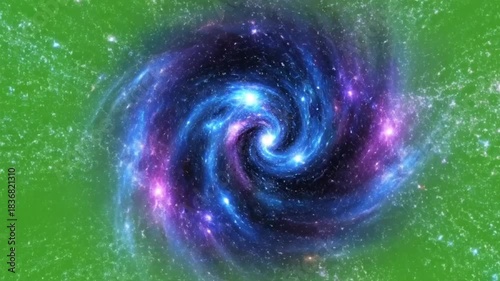 A circular teleportation vortex opening and closing on a clean green background.