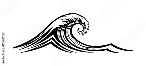 Stylized black wave illustration