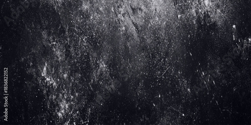Dark grunge black texture with scratches, dust and splatters for both print and digital use.