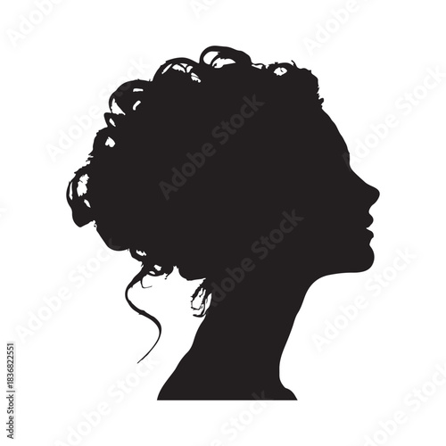 Silhouette of woman profile Vector