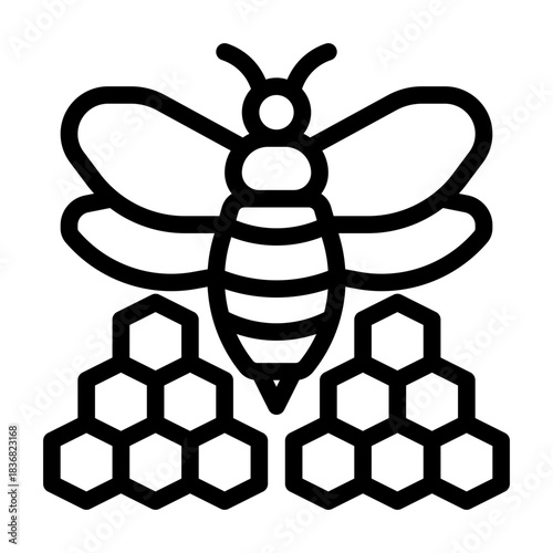 Pollinator bee line icon
