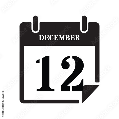 Black December Twelfth Date Graphic