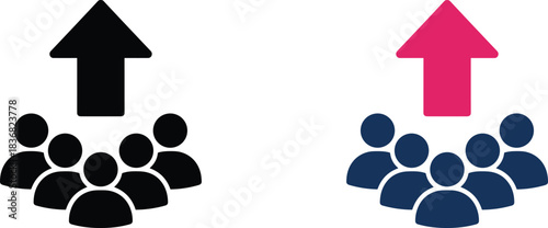 Set of black stick figure pictograms illustrating elderly or senior men walking with the aid of a cane or various types of walkers, symbolizing age, assisted living, and retirement.