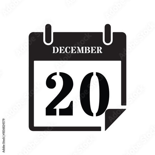 Black December Twentieth Date Graphic