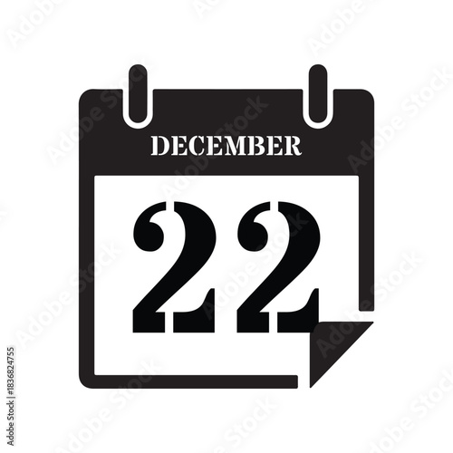 Black December Twenty-Second Date Graphic