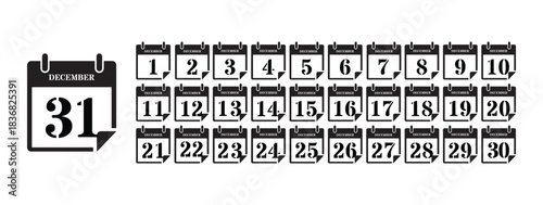 December Calendar Icons Advent Countdown