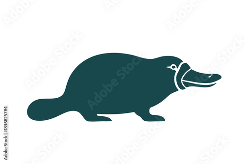 Teal Platypus Silhouette Icon